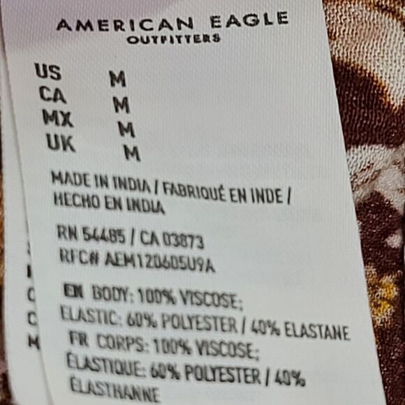 American Eagle Crop Smocked Top Medium - Picture 3 of 8